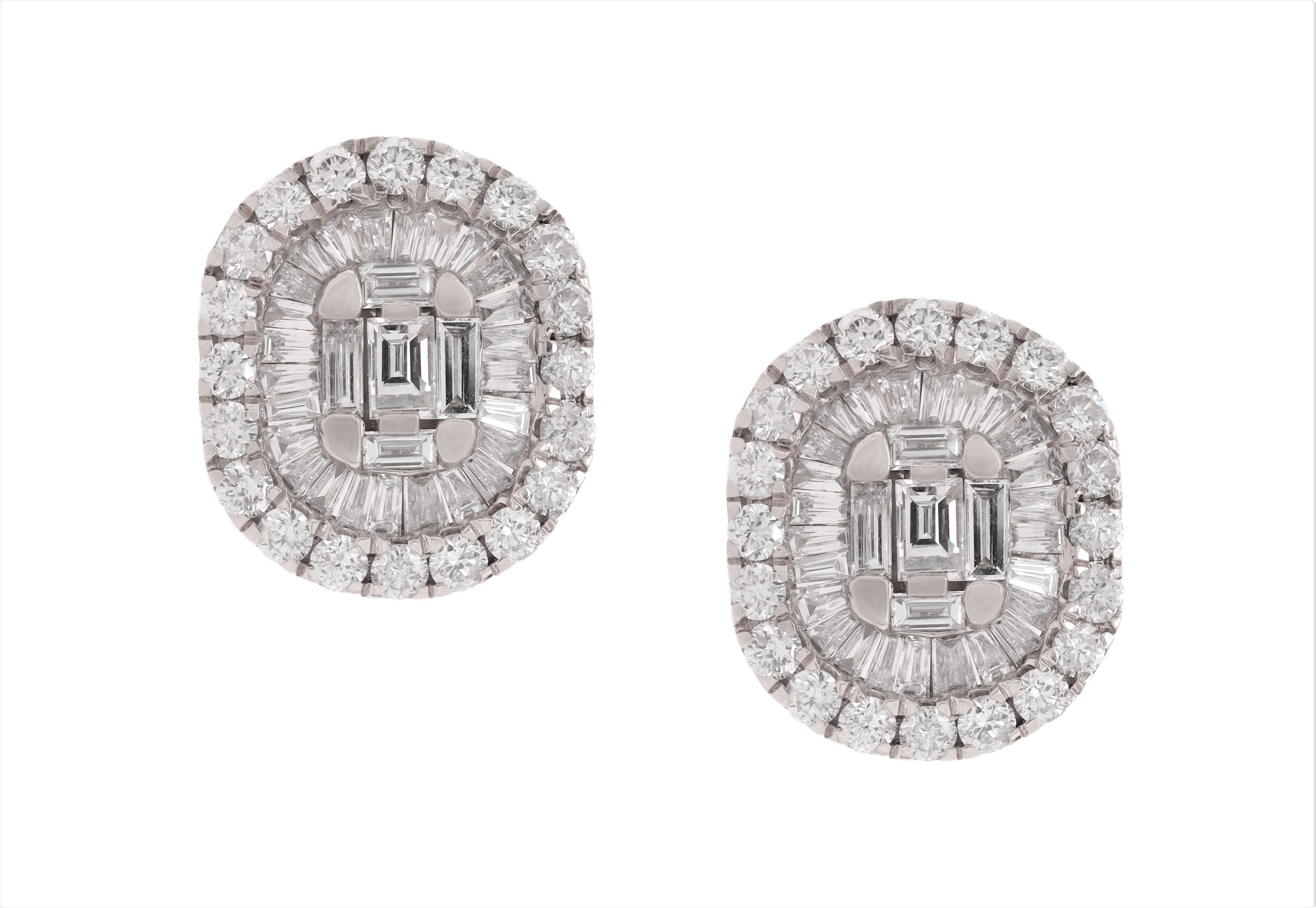 14K White Gold Diamond Earrings featuring 1.77 Carat T.W. of Natural Diamonds

Underline your look with this sharp 14K White Gold Diamond Earrings. High quality Diamonds. This Earrings will underline your exquisite look for any occasion.

. is a