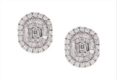 14K White Gold Diamond Earrings