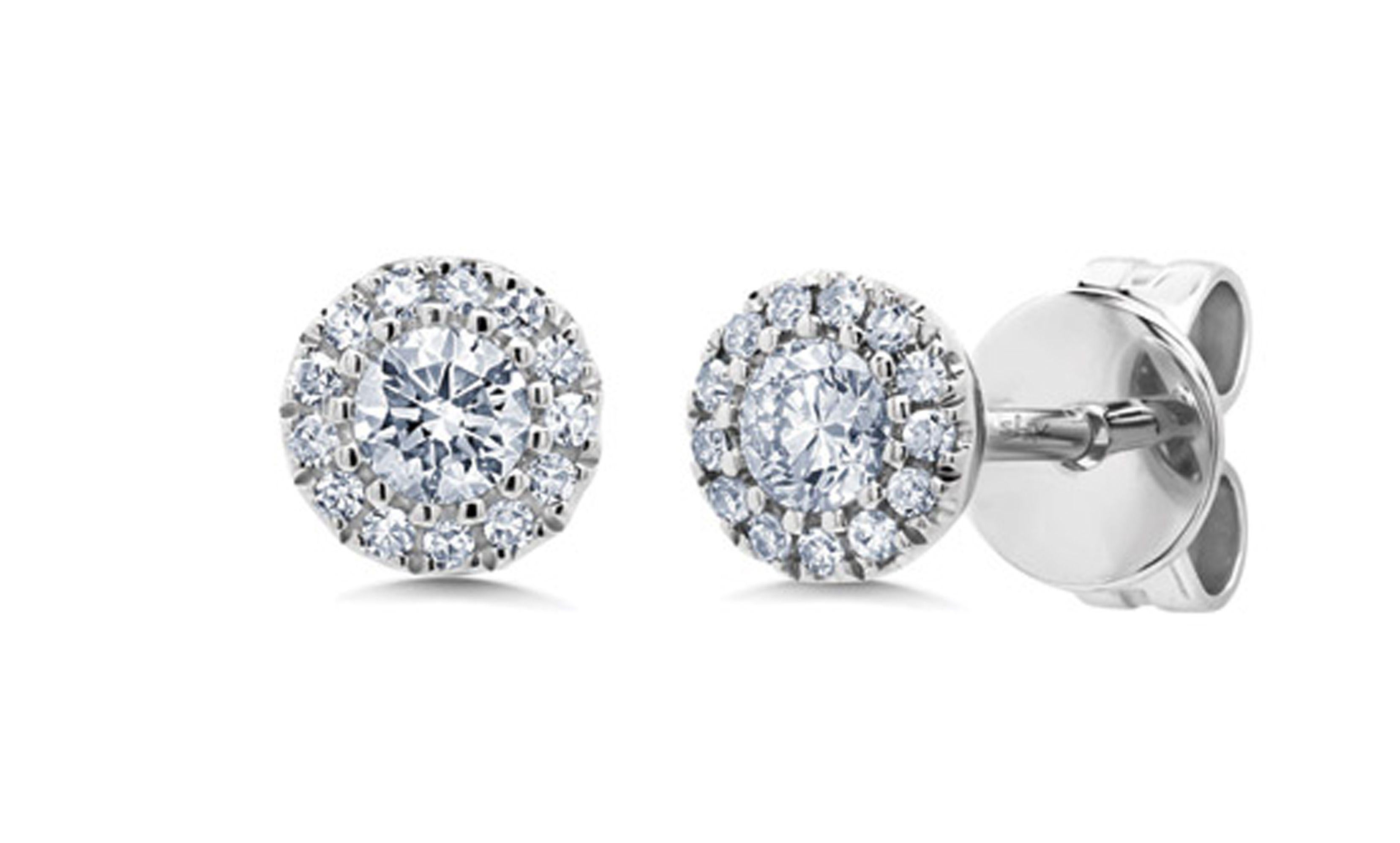 Donna Orecchini con diamanti in oro bianco 14K in vendita