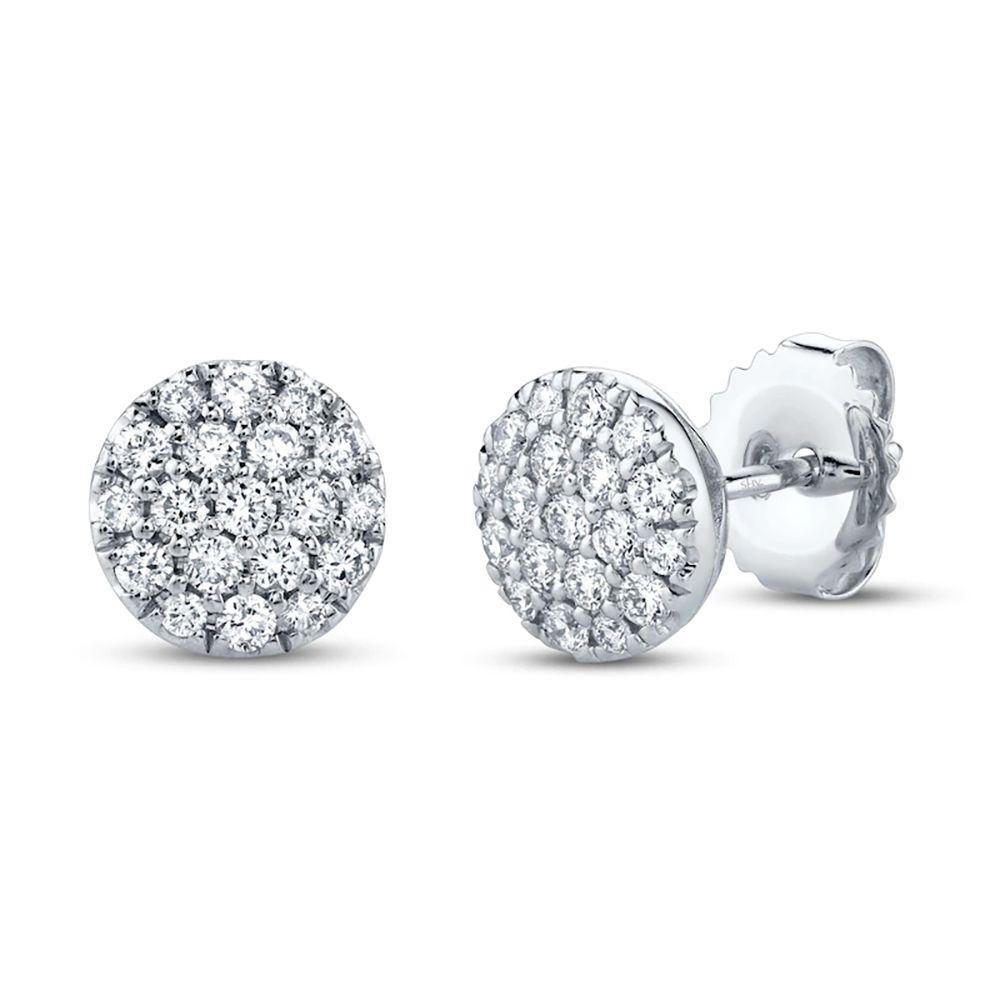 14K White Gold Diamond Earrings In New Condition For Sale In New York, NY