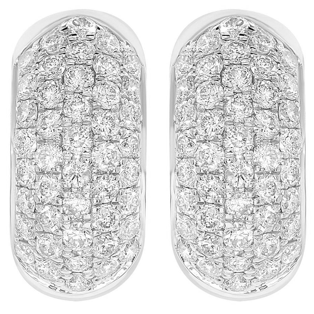 14 Karat Weißgold-Diamant-Ohrringe im Angebot
