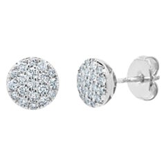 Boucles d'oreilles en or blanc 14 carats et diamants