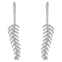 Pendientes de diamantes de oro blanco de 14 quilates