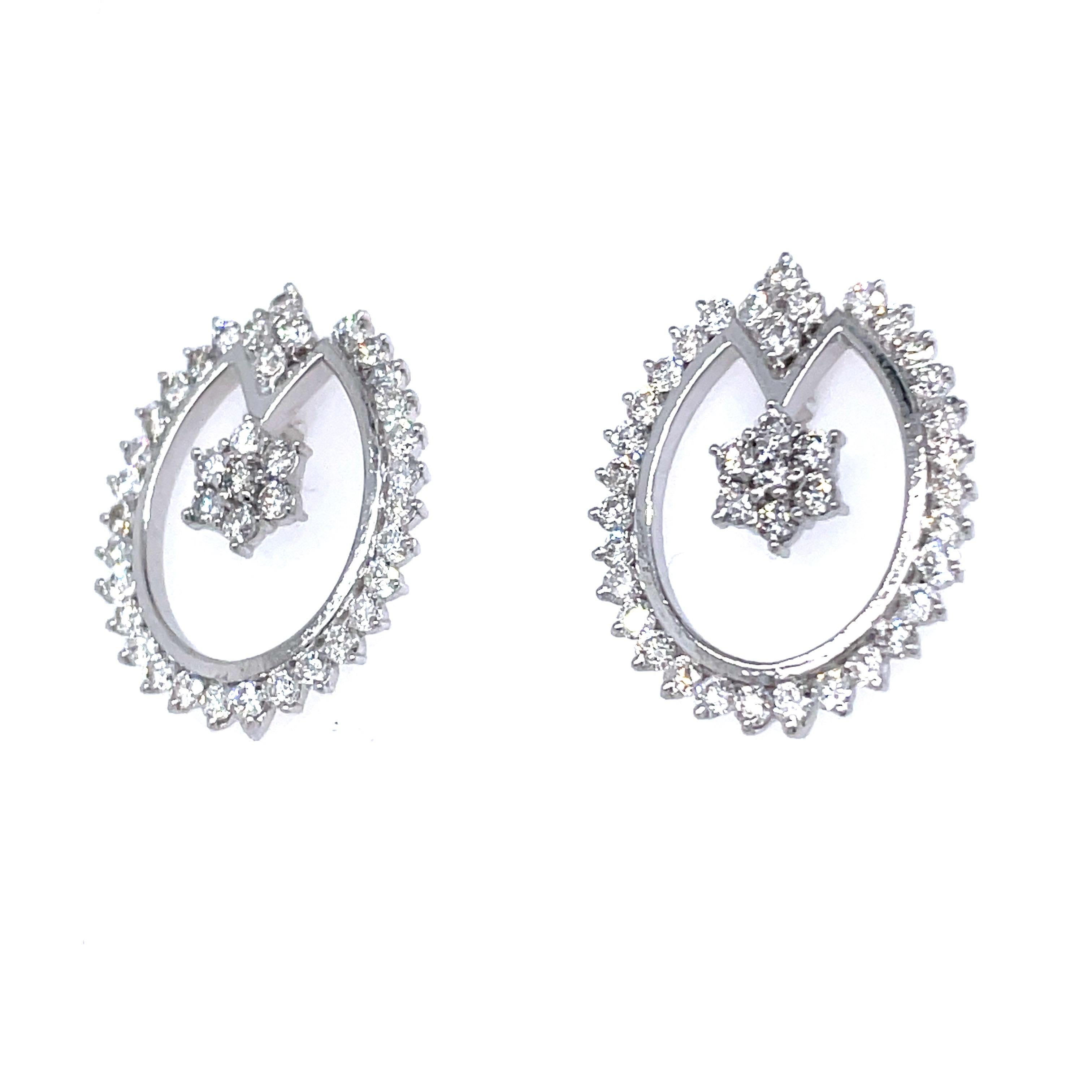 tulip diamond earrings