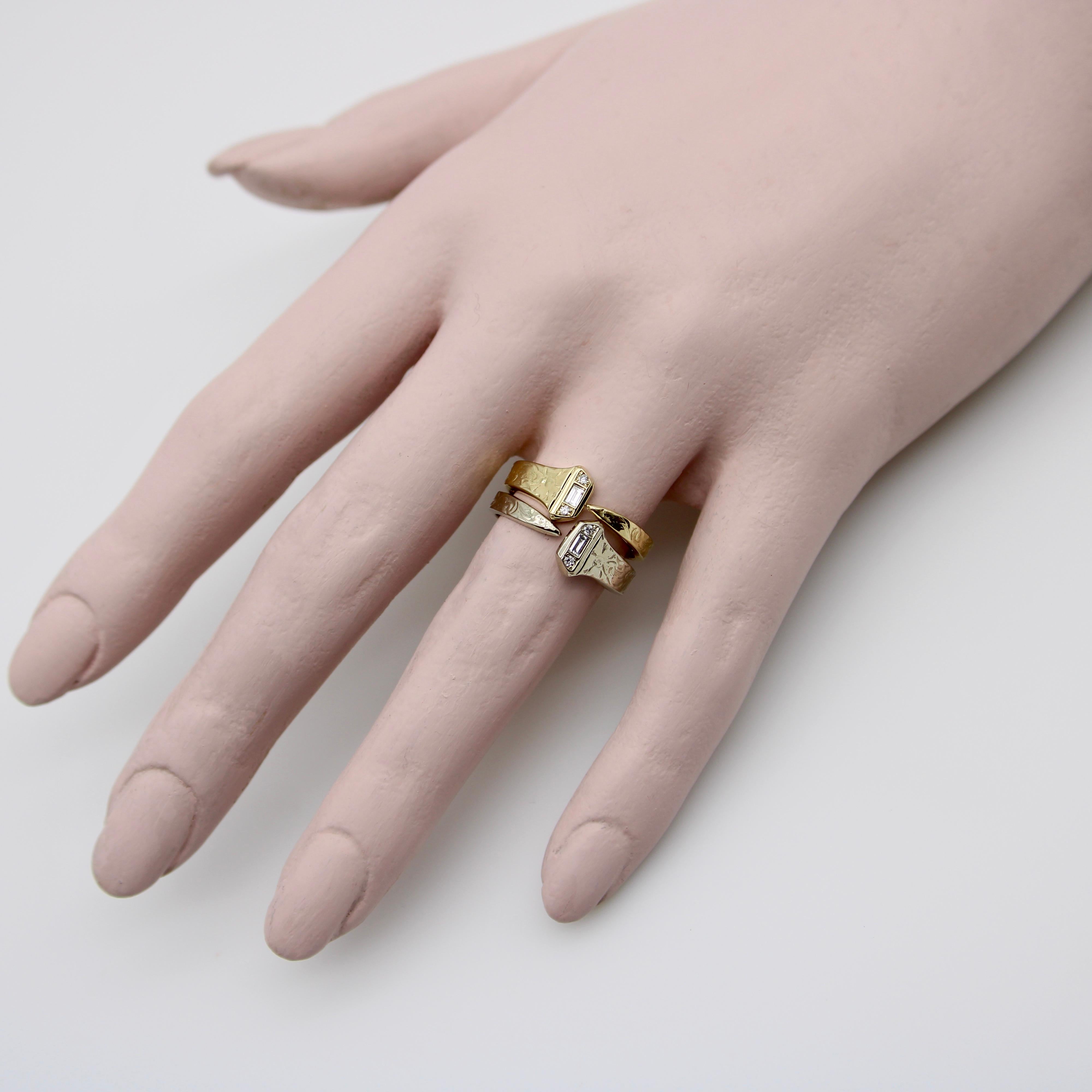 14K White Gold Diamond Edwardian-Inspired Lucky Nail Ring  4