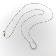14K White Gold Diamond Encrusted Horseshoe Pendant
