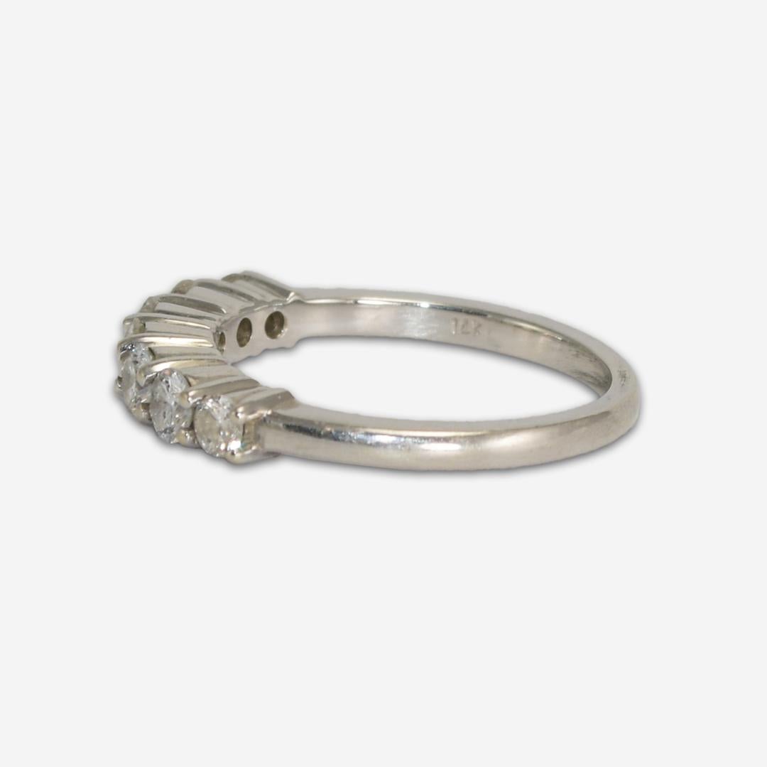 Bague de fiançailles en or blanc 14 carats avec diamants 0,75 carat Unisexe en vente