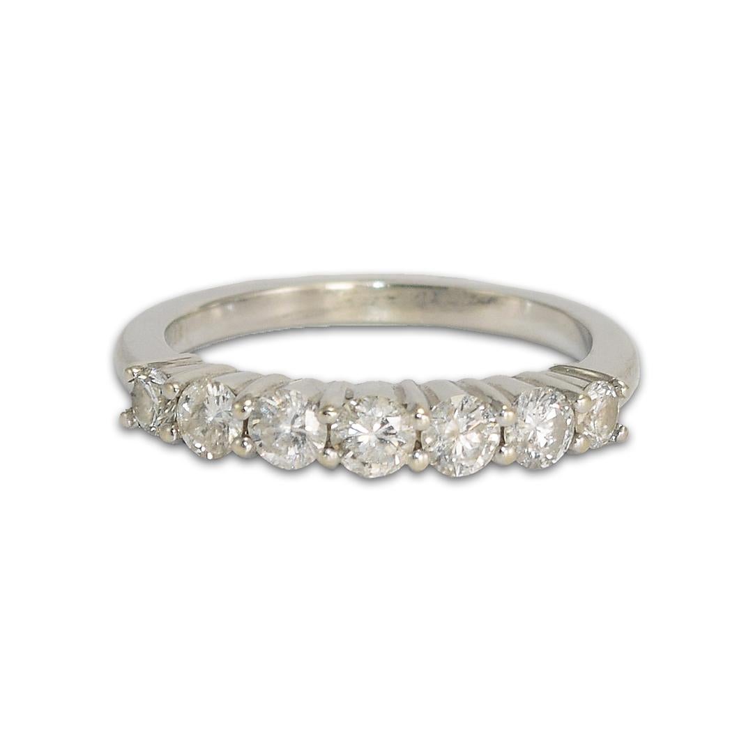14K White Gold Diamond Engagement Band 0.75ct