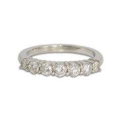 14K White Gold Diamond Engagement Band 0.75ct