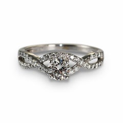 14K White Gold Diamond Engagement Ring 0.72ct