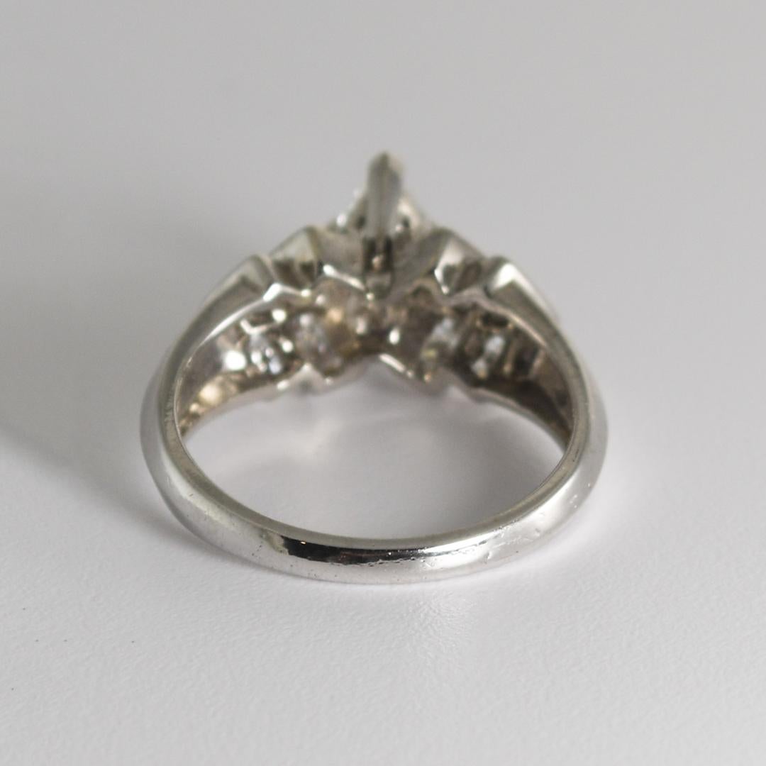14K White Gold Diamond Engagement Ring 0.75ct In Excellent Condition In Laguna Beach, CA