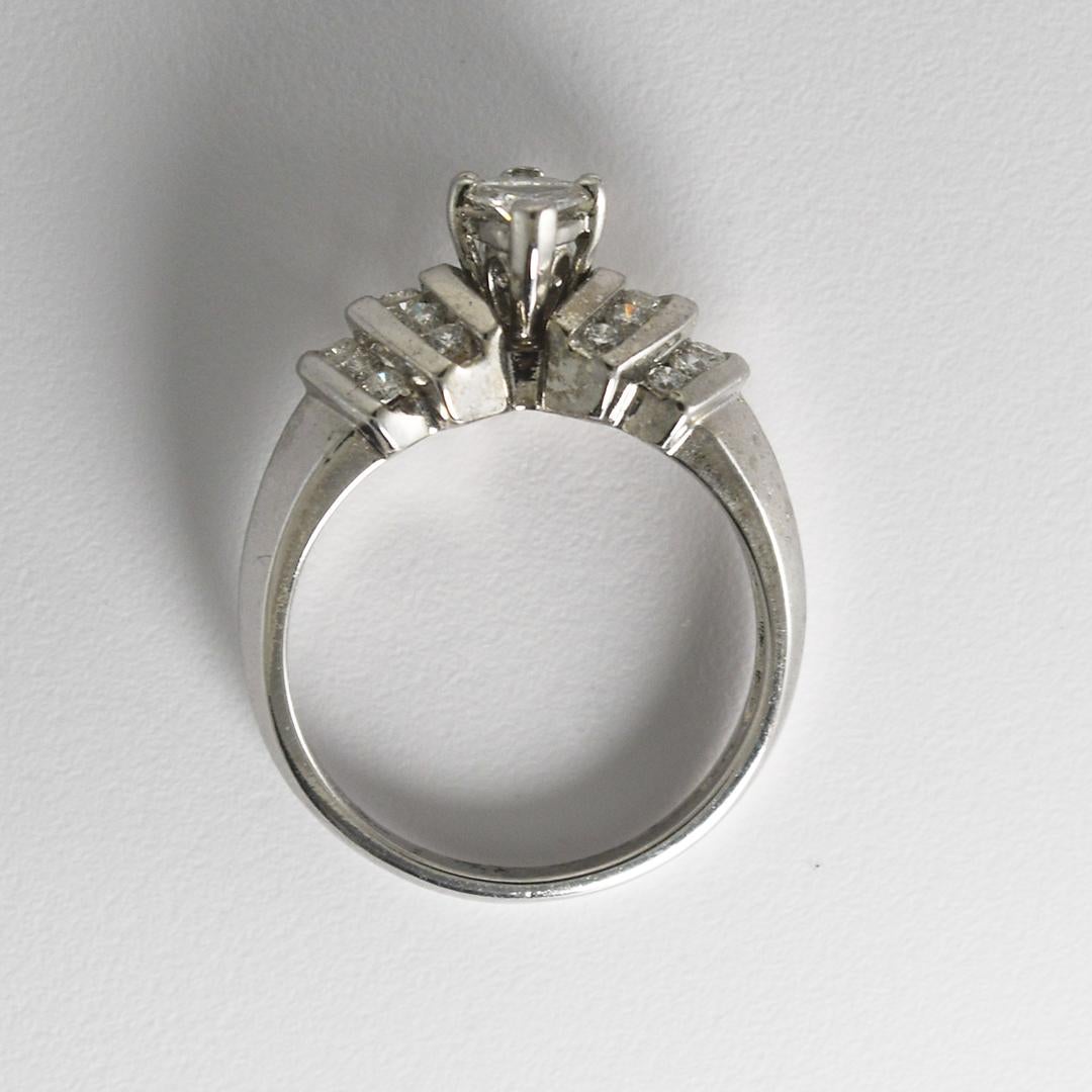 14K White Gold Diamond Engagement Ring 0.75ct 2