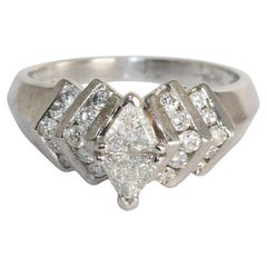 Anello di fidanzamento con diamante in oro bianco 14K 0,75ct