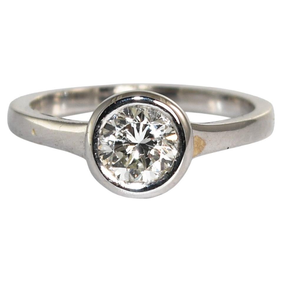 14K White Gold Diamond Engagement Ring 0.75ct