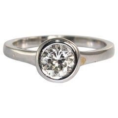 14K White Gold Diamond Engagement Ring 0.75ct