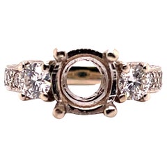 14K White Gold Diamond Engagement Ring 0.77 ctw