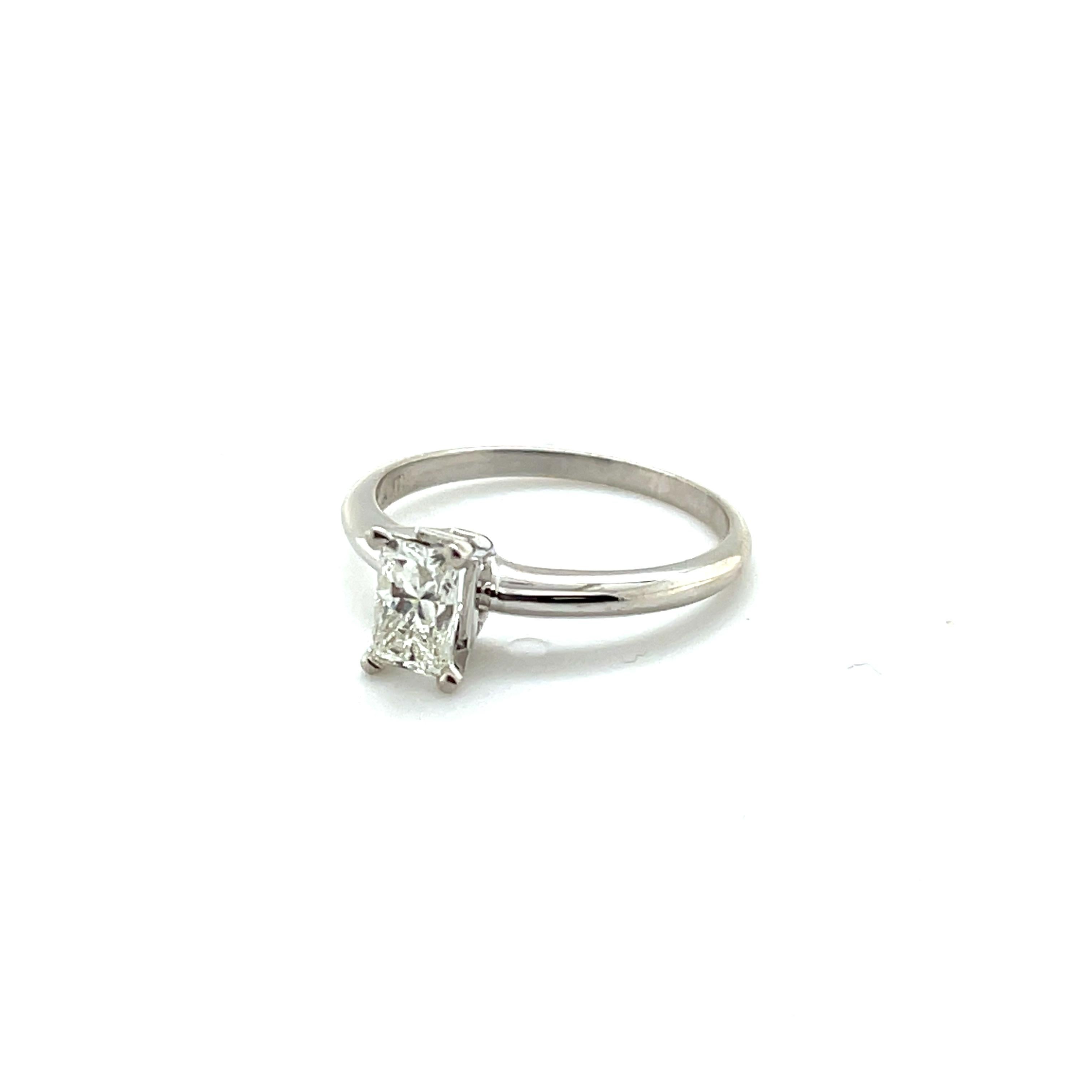 Princess Cut 14K White Gold Diamond Engagement Ring 0.78 ctw For Sale