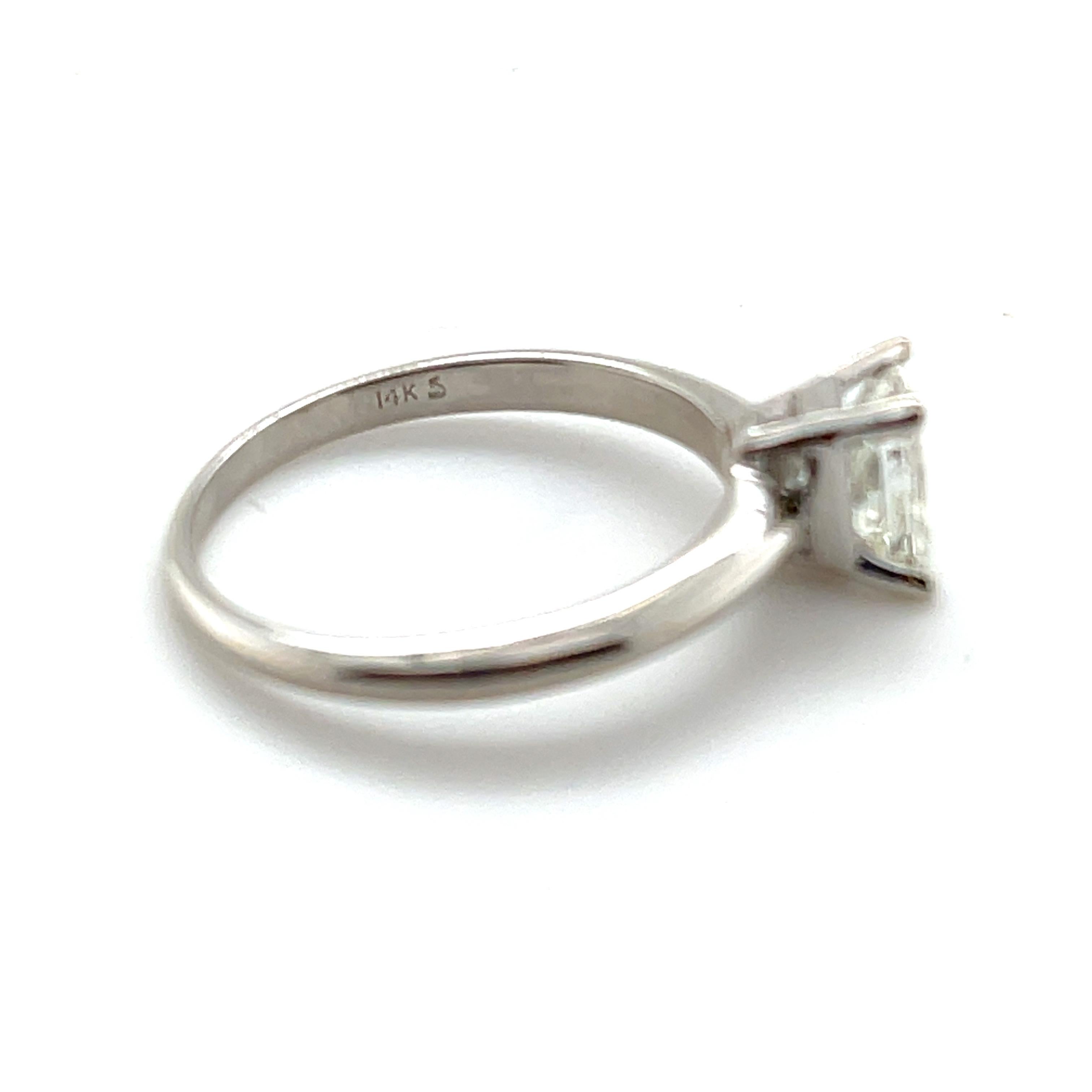 Women's 14K White Gold Diamond Engagement Ring 0.78 ctw For Sale