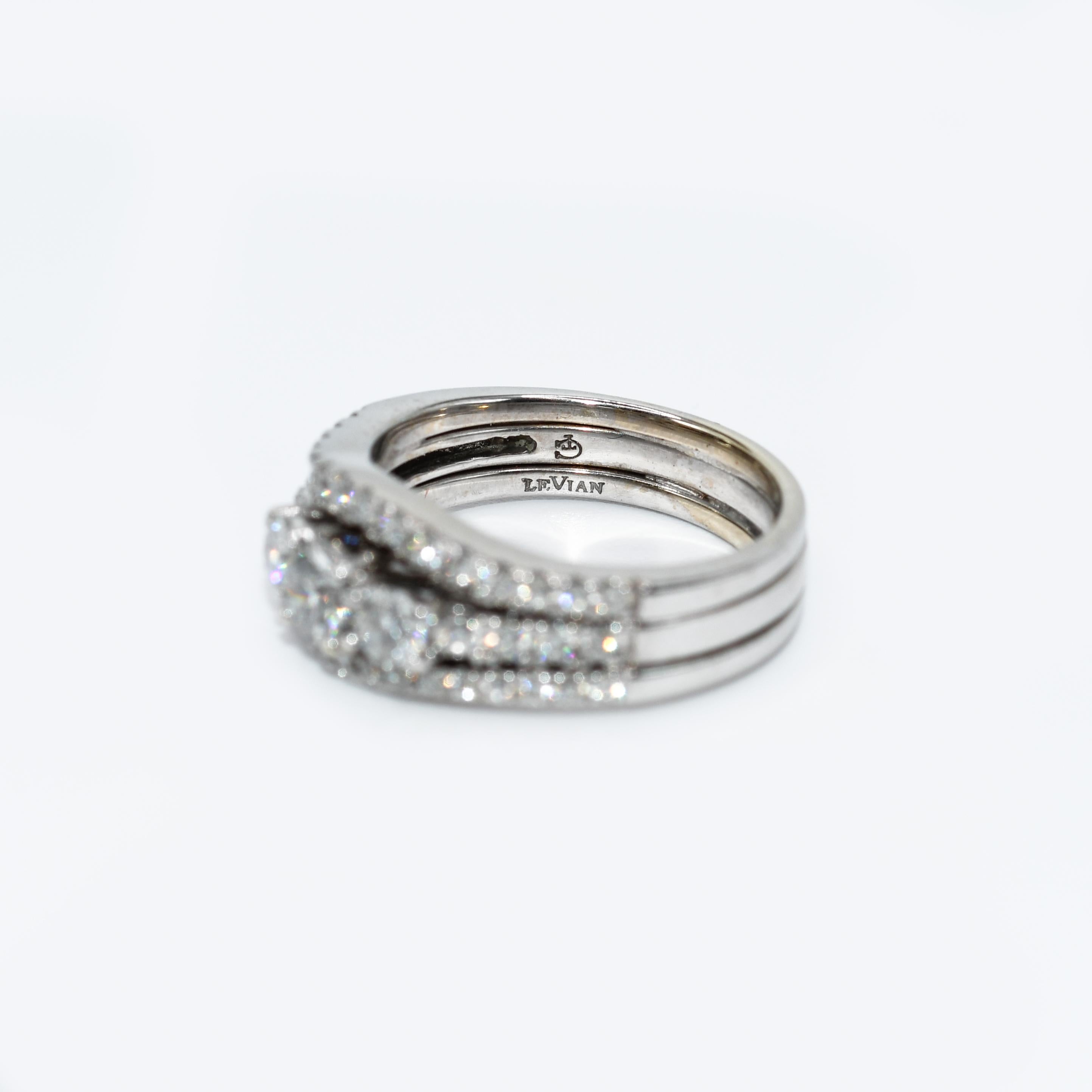 Women's or Men's 14K White Gold Diamond Engagement Ring 1.00tdw, 7.8g For Sale