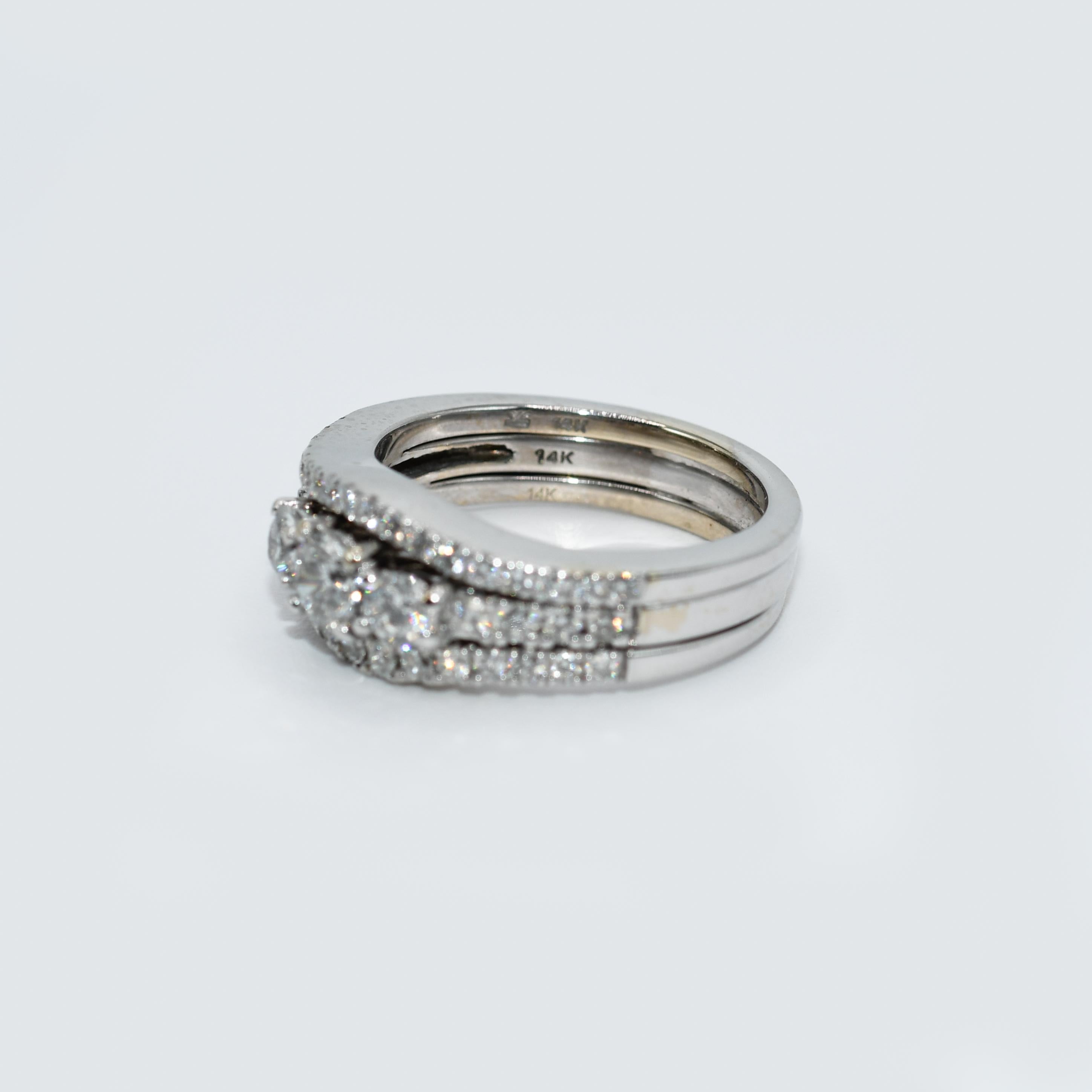 14K White Gold Diamond Engagement Ring 1.00tdw, 7.8g For Sale 1