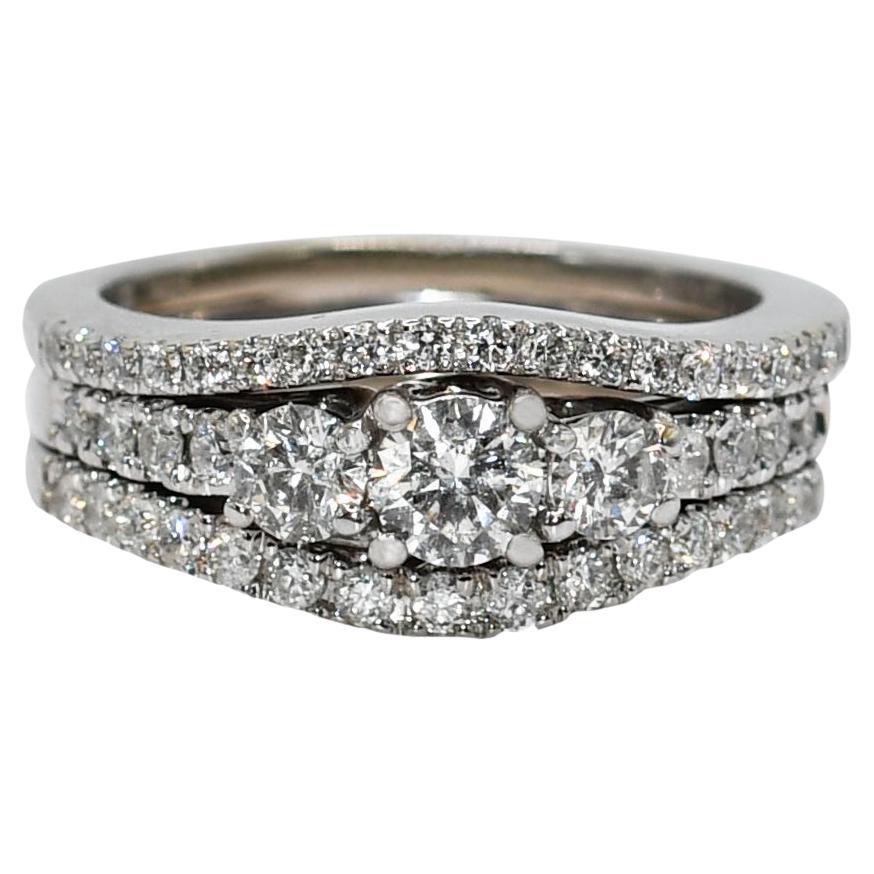 14K White Gold Diamond Engagement Ring 1.00tdw, 7.8g For Sale