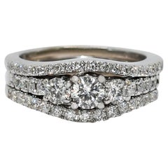 Vintage 14K White Gold Diamond Engagement Ring 1.00tdw, 7.8g
