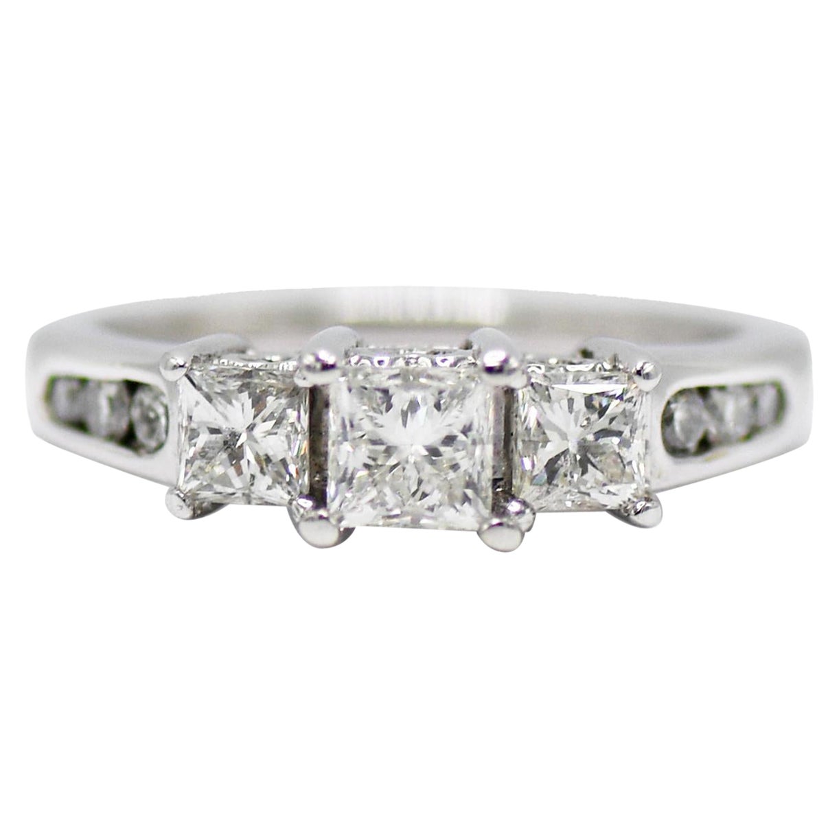 Bague de fiançailles en or blanc 14 carats avec diamants 1,25TDW, 4,5 g