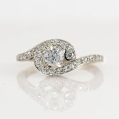 Anello di fidanzamento con diamante in oro bianco 14k .35tdw 2.2gr