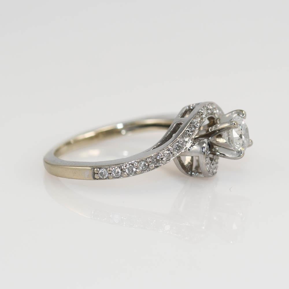 14k White Gold Diamond Engagement Ring .35tdw 2.2gr For Sale 1