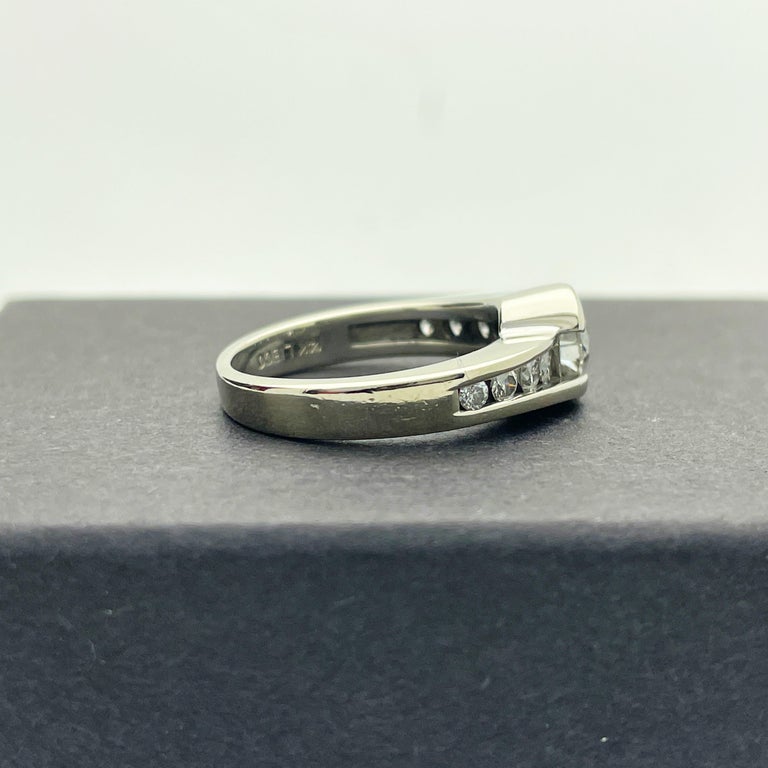 Modern 14k White Gold Diamond Engagement Ring