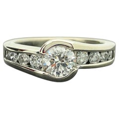 14k White Gold Diamond Engagement Ring