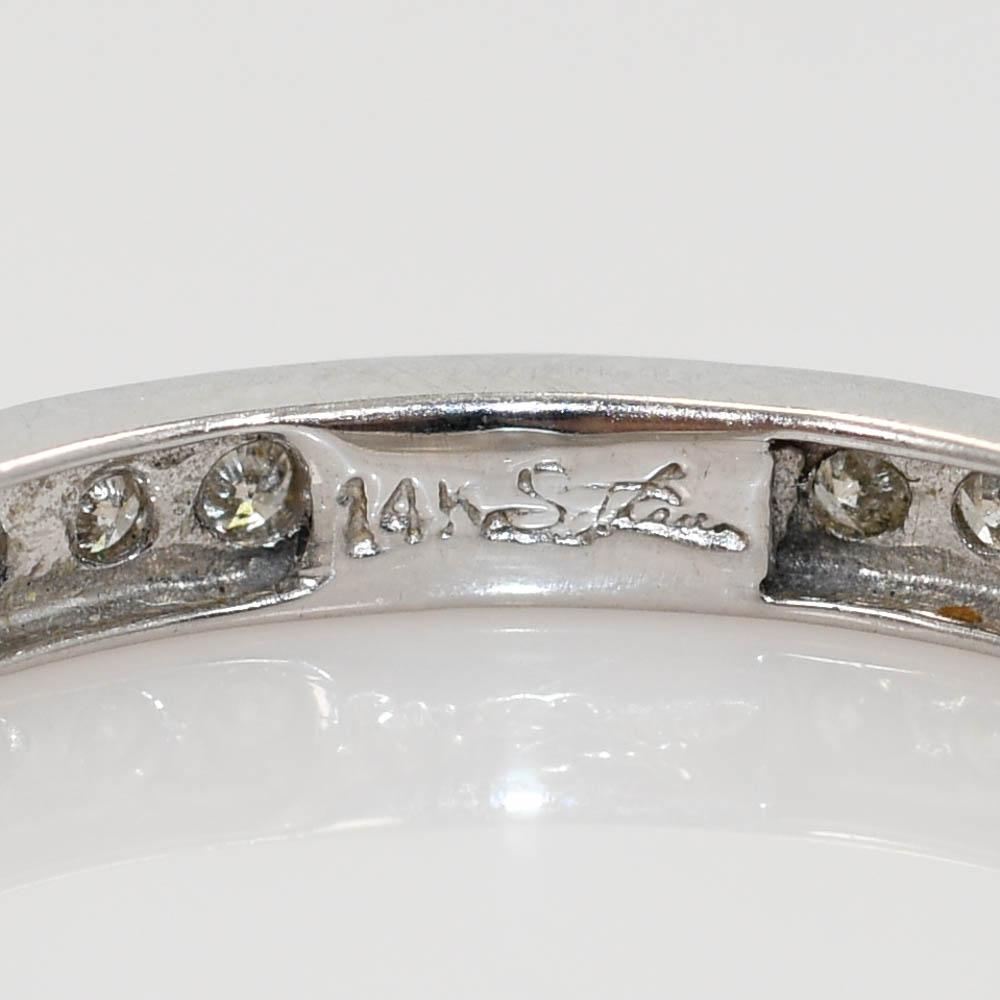 14K White Gold Diamond Eternity Band .50TDW, 1.3g In Excellent Condition For Sale In Laguna Beach, CA