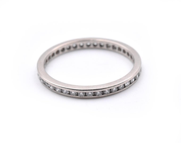 14 Karat White Gold Diamond Eternity Band For Sale at 1stDibs