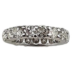 14K White Gold Diamond Eternity Band Ring Size 5.75 #25233