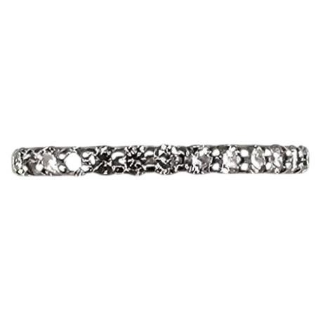 14K Weißgold Diamant Eternity Band Ring Größe 7 #25127