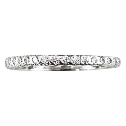 14K White Gold Diamond Eternity Band Ring Size 7 #25397 For Sale