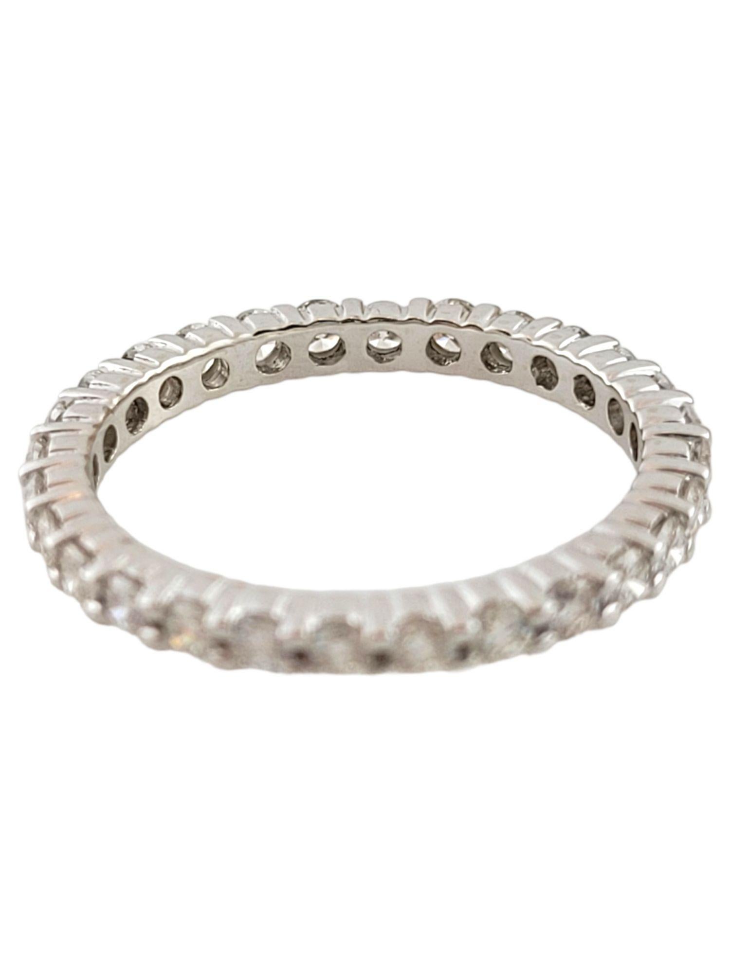 Contemporary 14K White Gold Diamond Eternity Band Size 6 #19012 For Sale