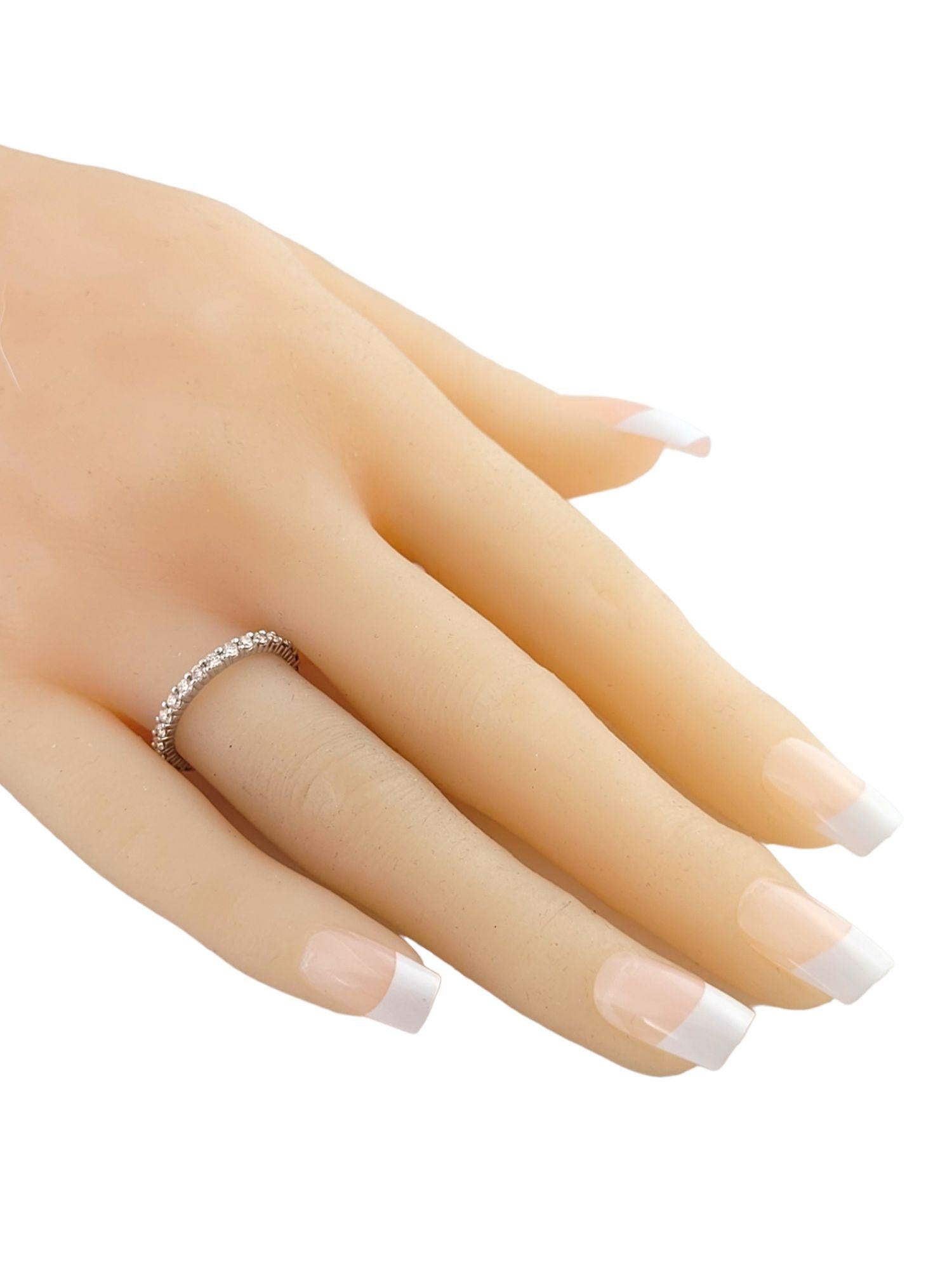 Women's 14K White Gold Diamond Eternity Band Size 6 #19012 For Sale