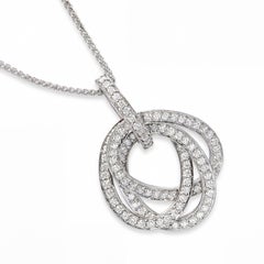 14k White Gold Diamond Eternity Pendant Necklace