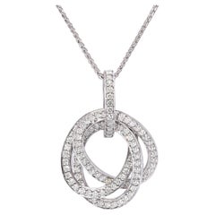 14k White Gold Diamond Eternity Pendant Necklace