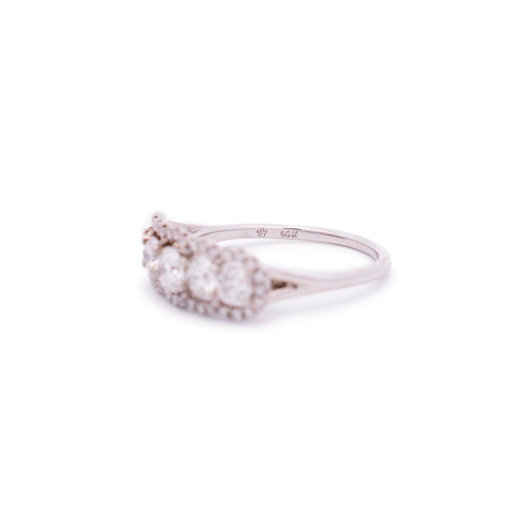 Women's 14K White Gold Diamond Eternity Ring  For Sale