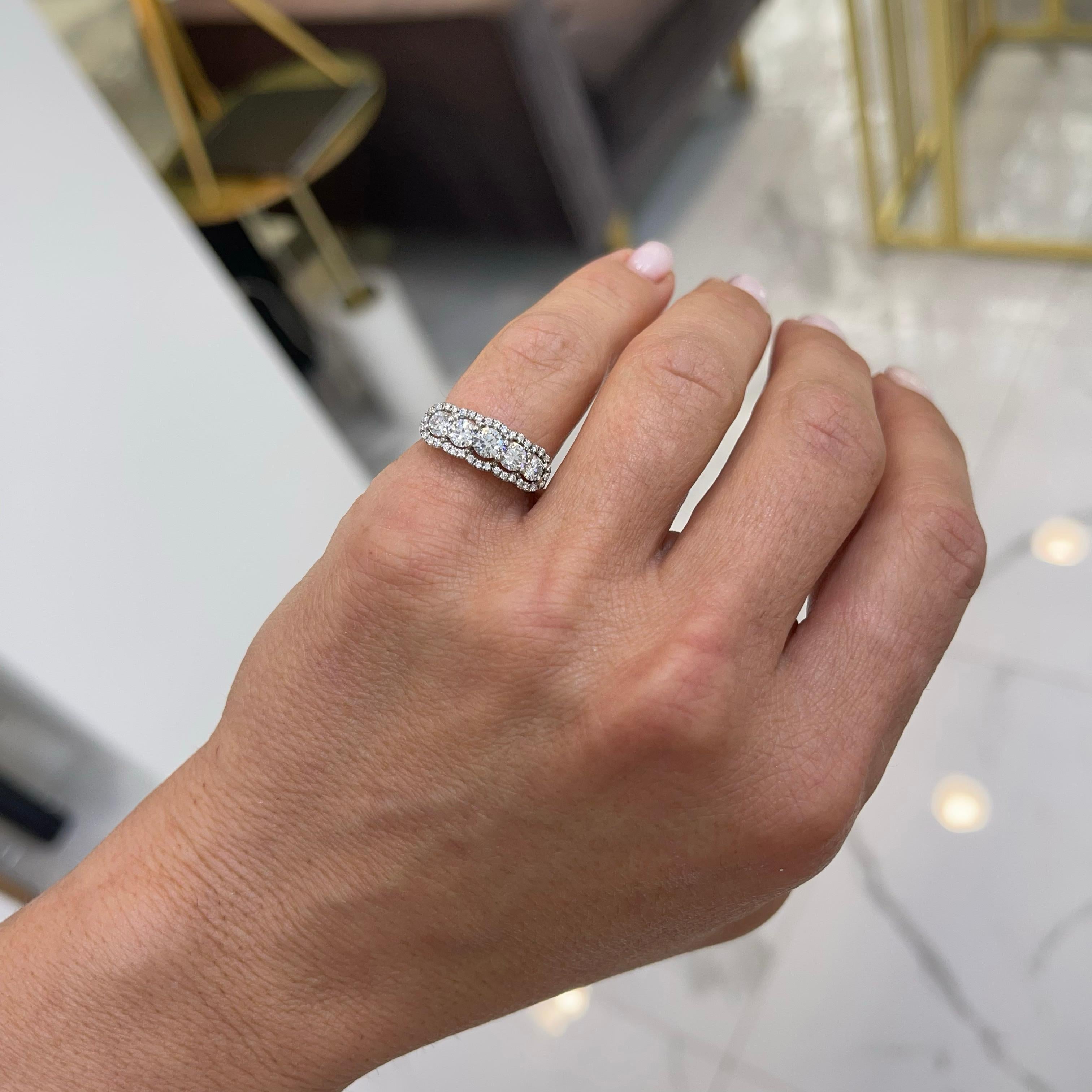 14K White Gold Diamond Eternity Ring  For Sale 2