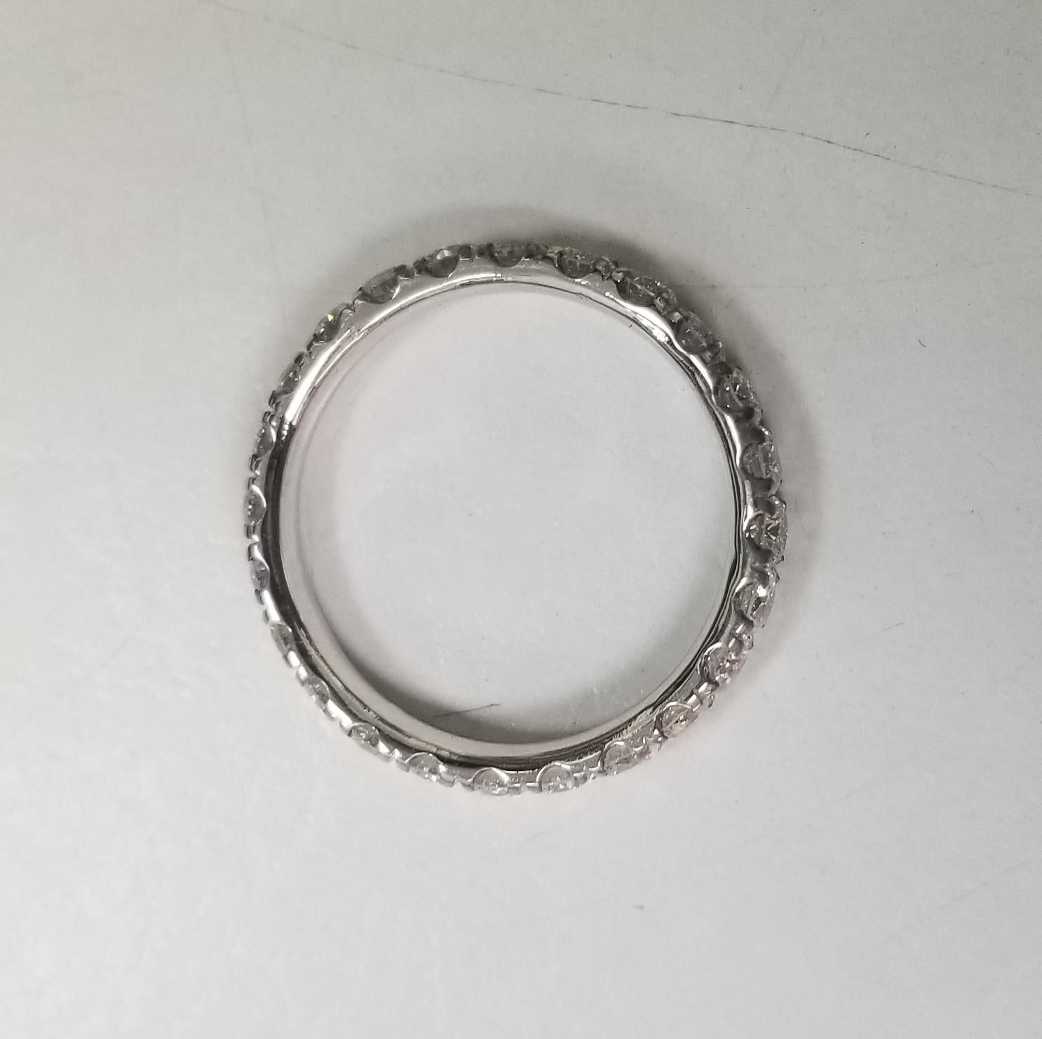 Modern 14k White Gold Diamond Eternity Ring with 1.75cts. For Sale