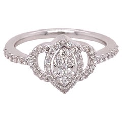 Used 14K White Gold Diamond Fashion Ring