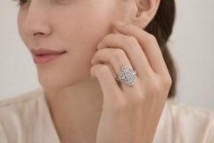 14K White Gold Diamond Filigree Ring