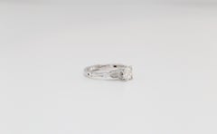 14k White Gold Diamond Finger Fit Engagement Ring, Size 5.5 - 3.8g