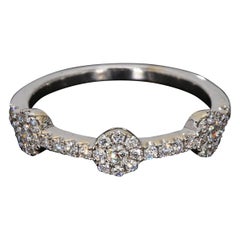 14k White Gold 
Diamond Floral Engagement Ring - Size 6.5
