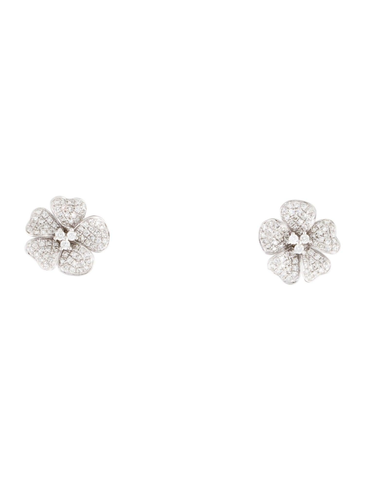 silver flower stud earrings