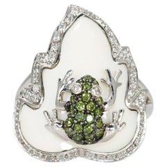 14K White Gold Diamond Frog Ring .50tdw, 9.2g
