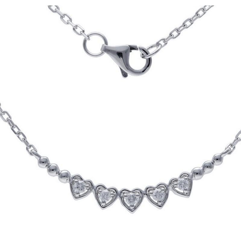 Modern 14K White Gold & Diamond Gazebo Collection Necklace (0.11 Ctw) For Sale